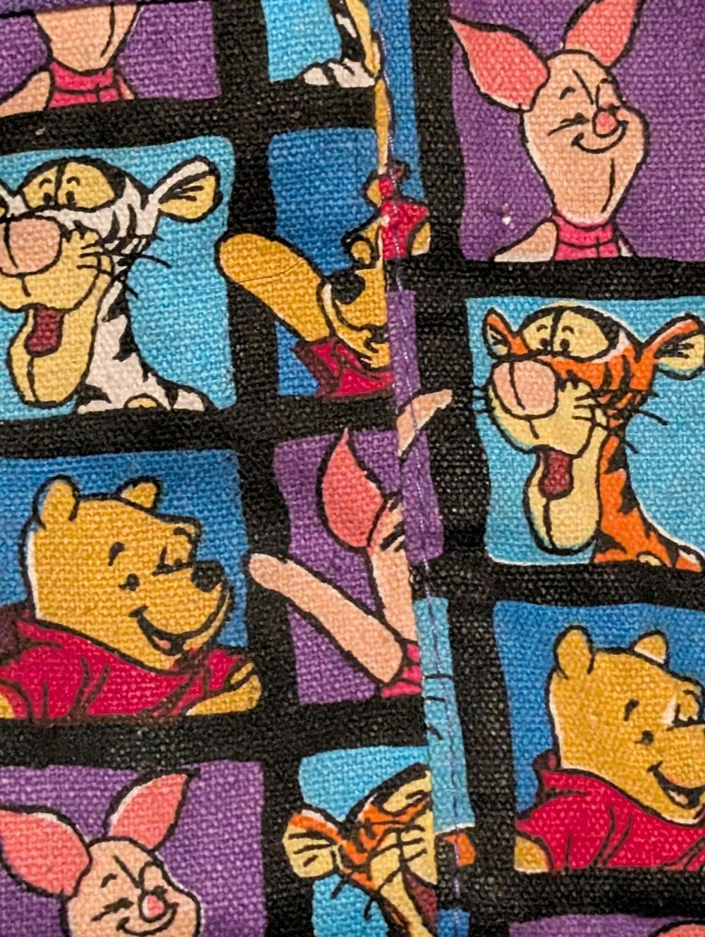 Vintage 90s Disney Winnie the Pooh & Friends Duffle Bag Or Diaper Purple Canvas
